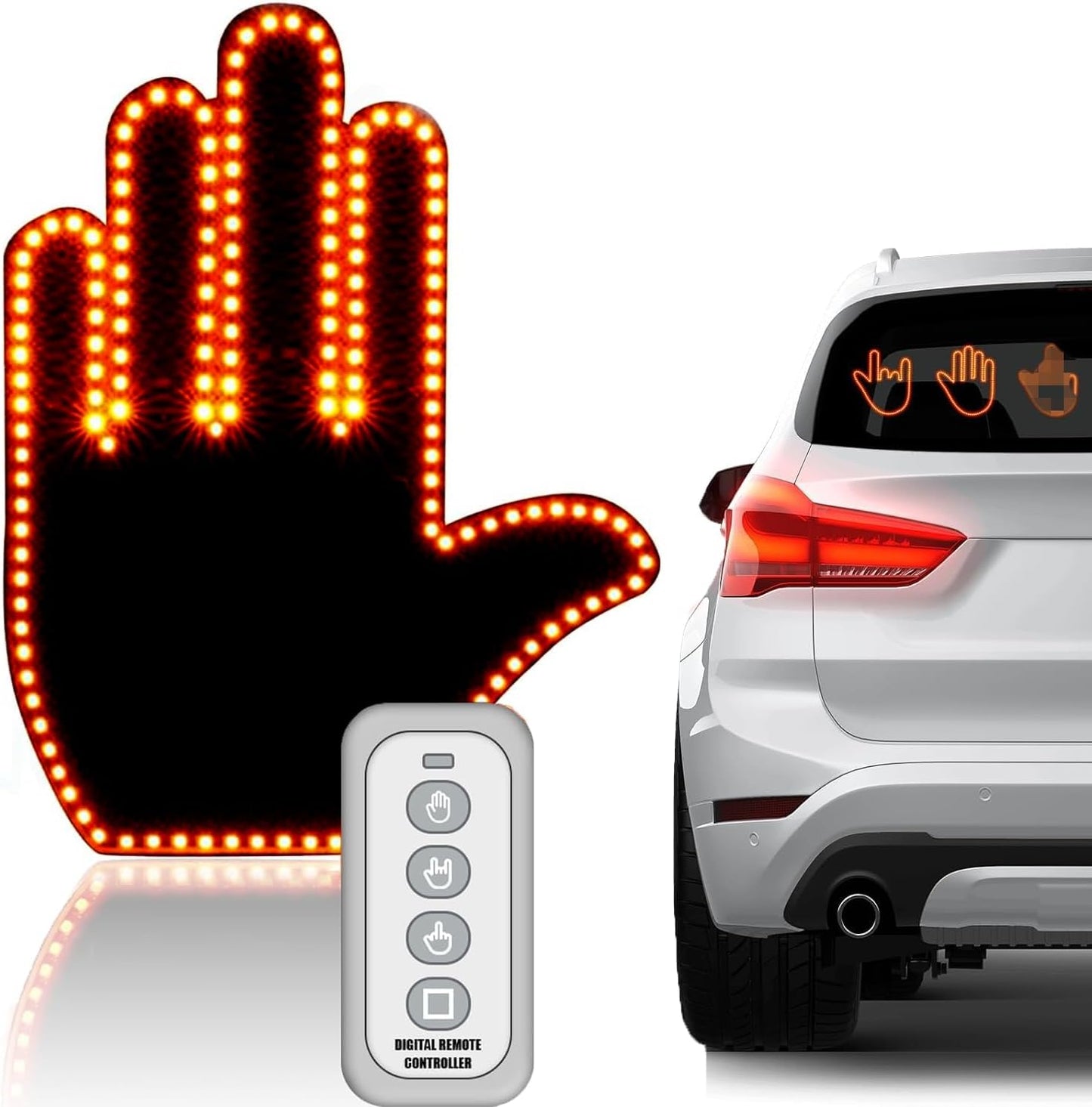 Mano led con gestos para carro + control remoto☝