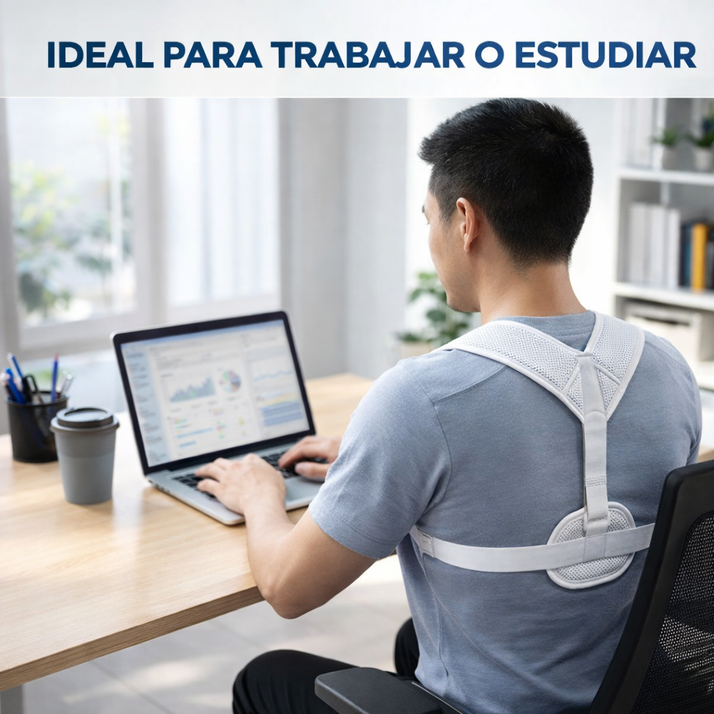 CORRECTOR DE POSTURA ERGONÓMICO PREMIUM PARA ESPALDA Y HOMBROS